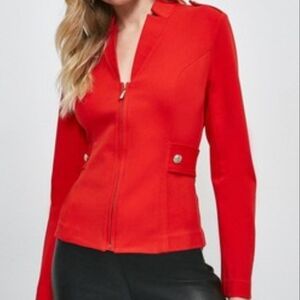 NWT Karen Millen Red Military zip jacket